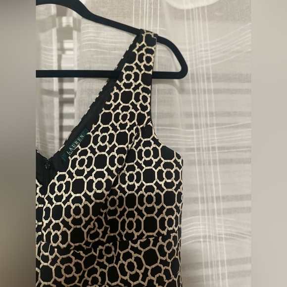 NWOT Women’s Lauren Ralph Lauren Black Gold Metallic Textured Cocktail 16 Petite - Picture 3 of 6